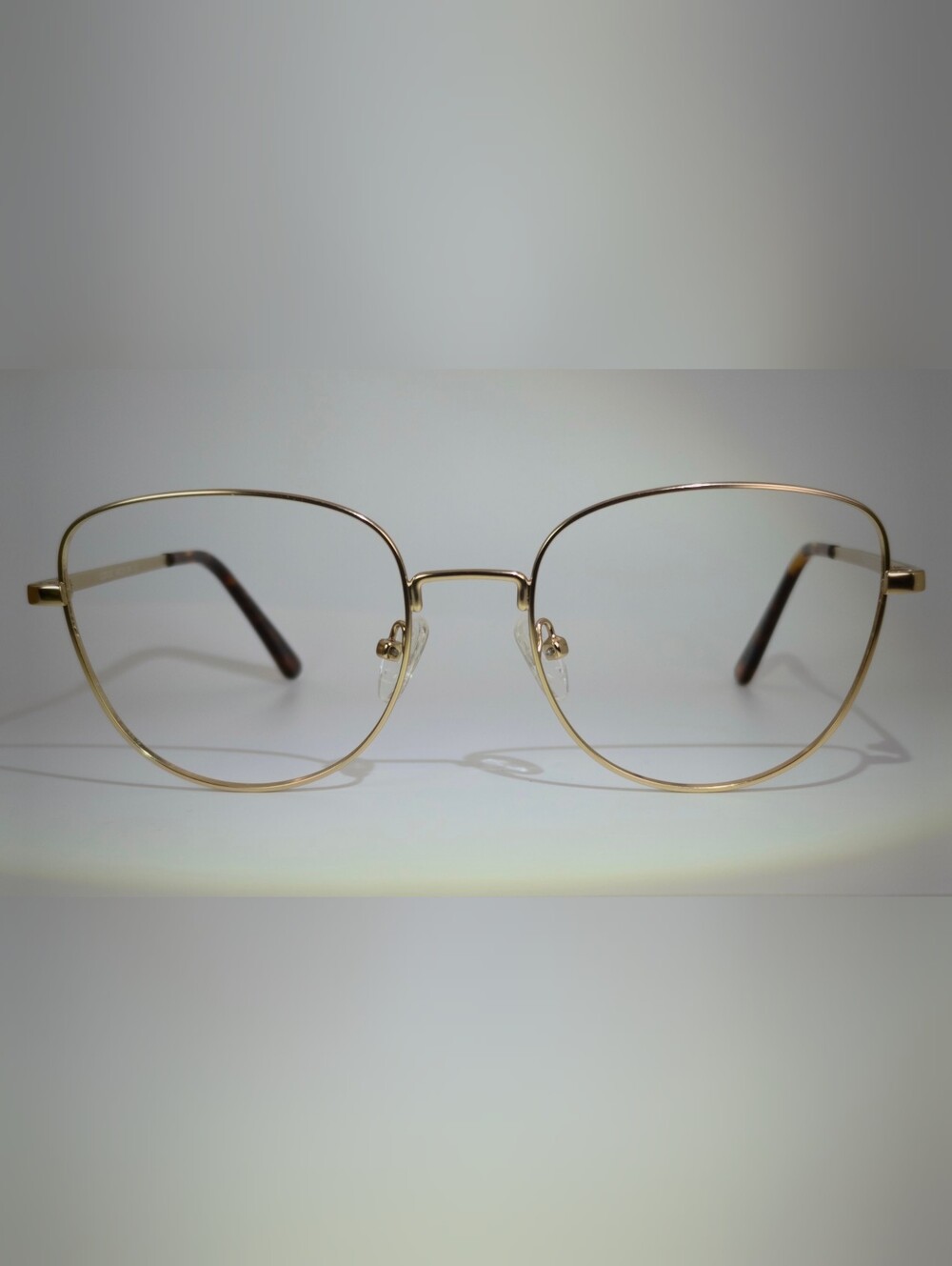 Clotilde. Gold Metal Frame Women's Glasses - Timeless Oversized Style.